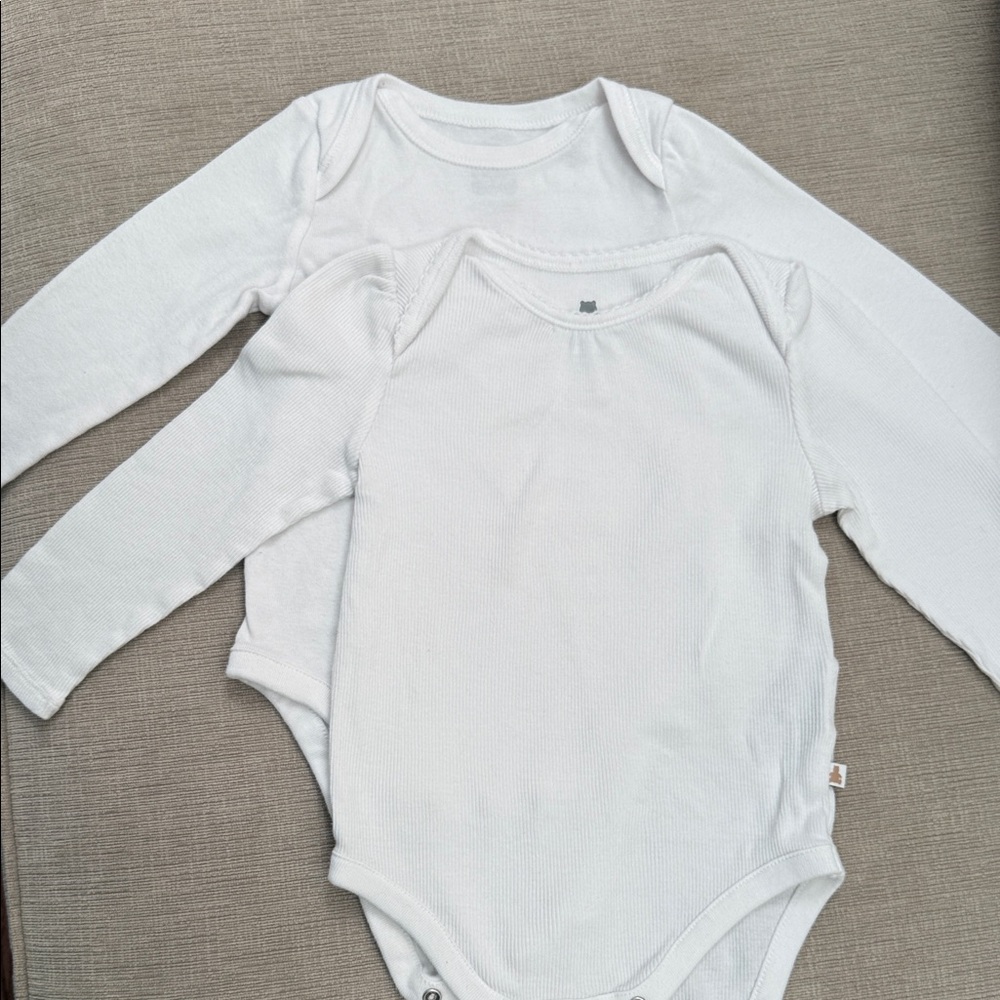 White Long Sleeve Baby Bodysuit Set - Gap